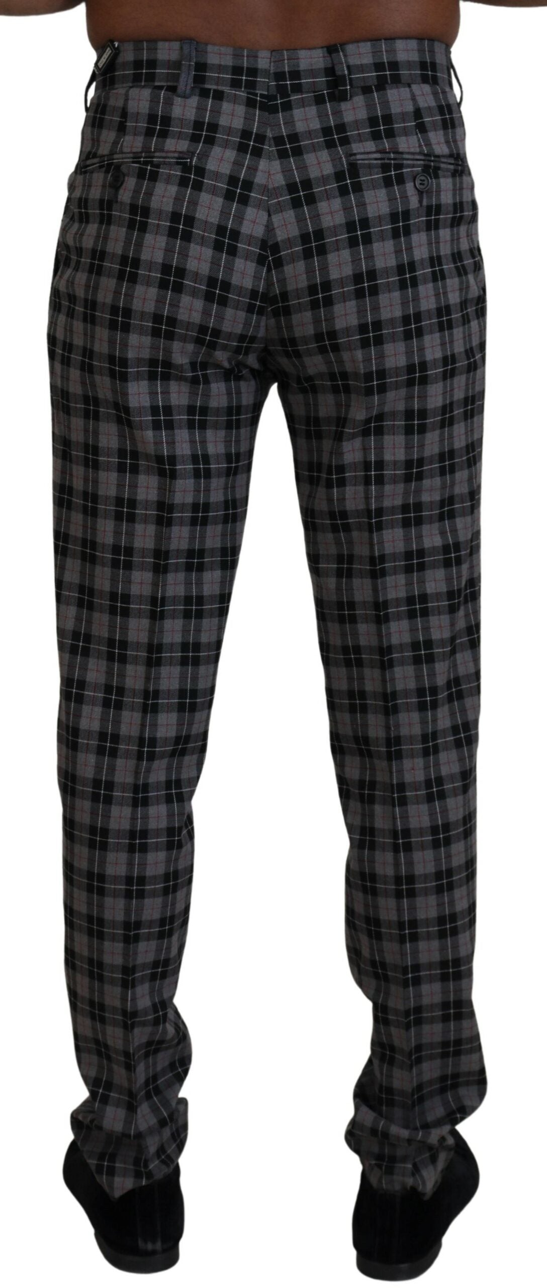  - Elegant Gray Checked Gentleman's Chinos