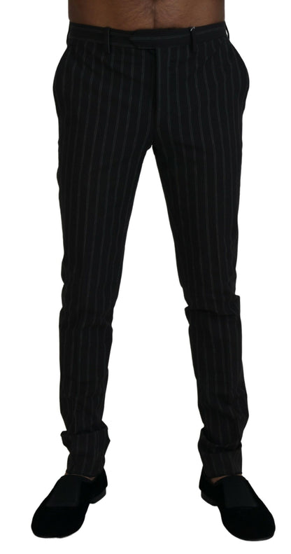  - Elegant Striped Viscose Dress Pants for Men