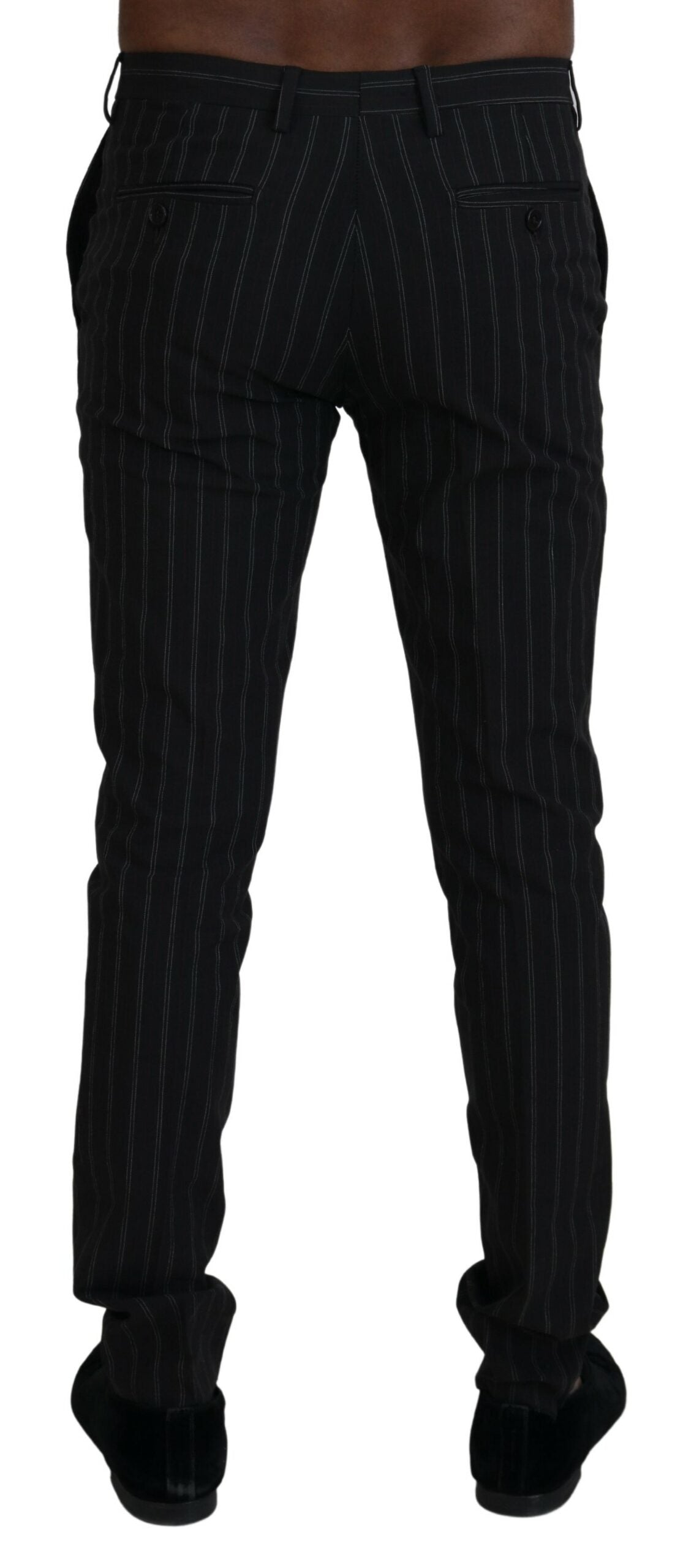  - Elegant Striped Viscose Dress Pants for Men