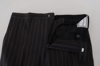  - Elegant Striped Viscose Dress Pants for Men