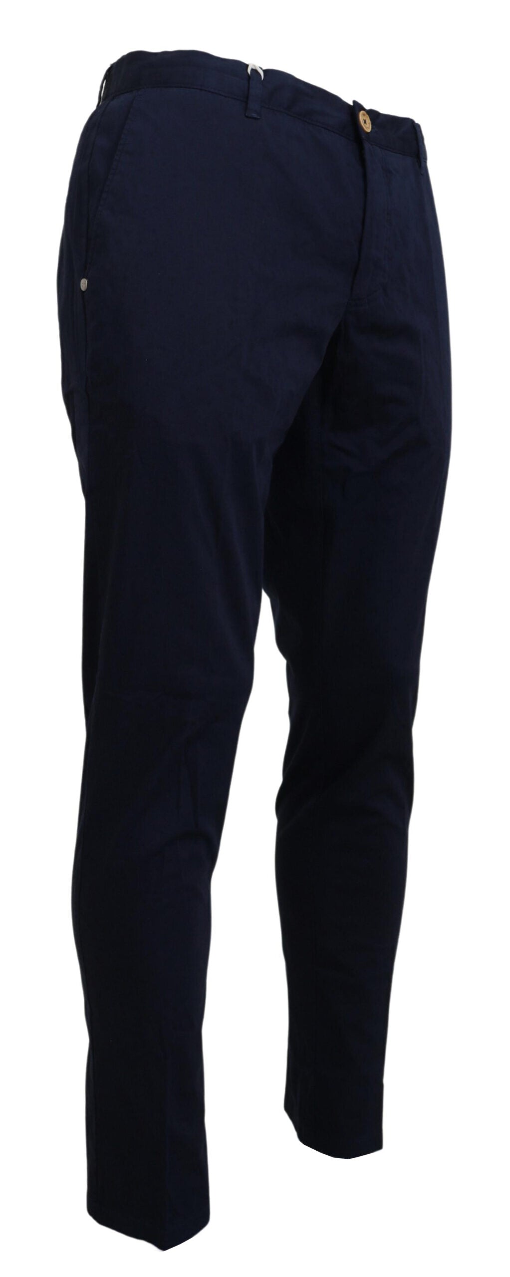  - Elegant Dark Blue Slim Chino Pants