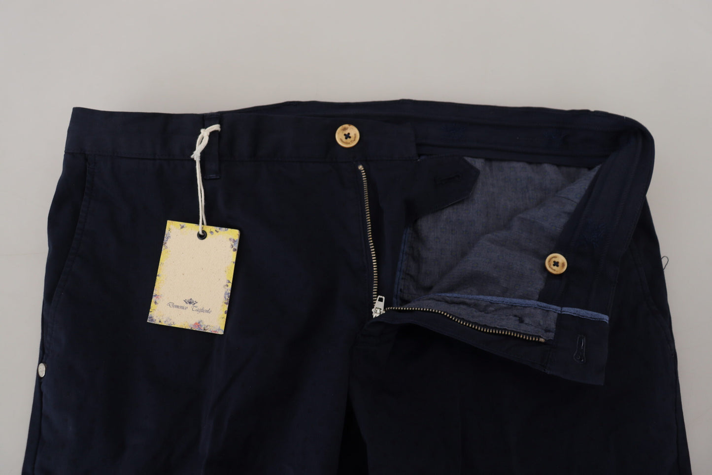  - Elegant Dark Blue Slim Chino Pants