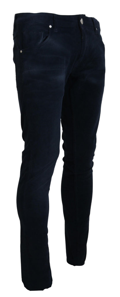  - Chic Blue Straight Fit Corduroy Jeans