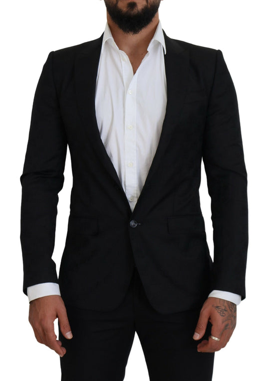  - Elegant Martini Style Black Formal Blazer