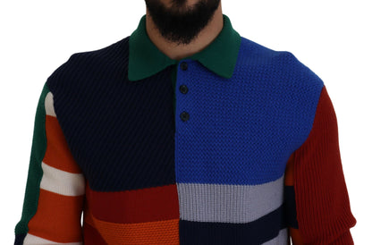 - Pullover Sweater in Multicolor Stripes