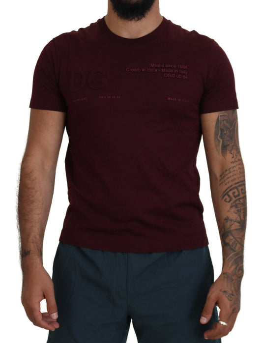  - Elegant Maroon Crew Neck Casual Tee