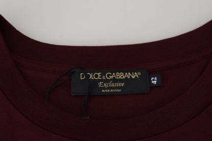  - Elegant Maroon Crew Neck Casual Tee