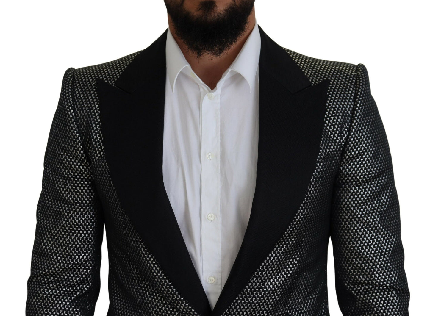  - Elegant Jacquard Single Breasted Blazer