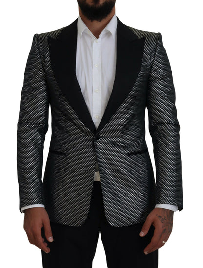  - Elegant Jacquard Single Breasted Blazer