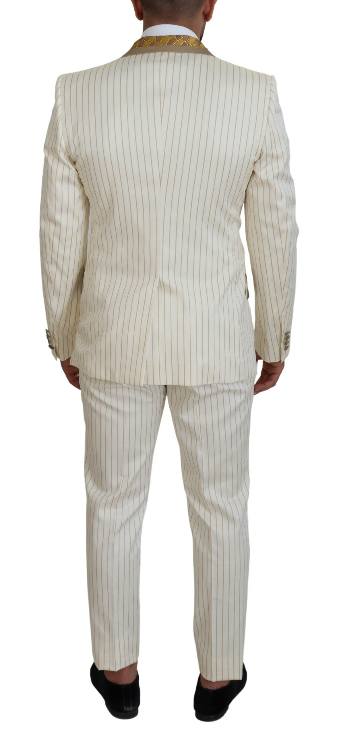  - Elegant Off White Double Breasted Suit