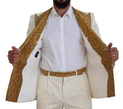  - Elegant Off White Double Breasted Suit