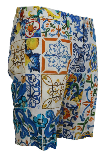  - Majolica Print Casual Chinos Shorts