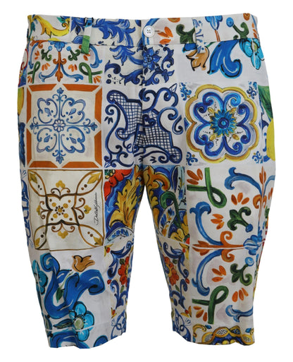  - Majolica Print Casual Chinos Shorts