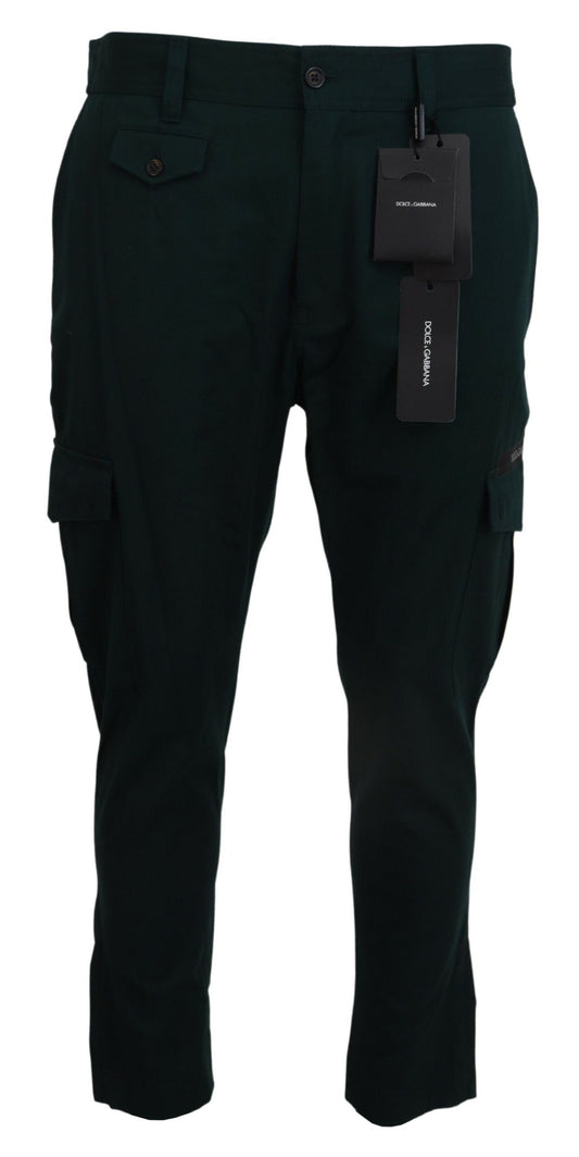  - Elegant Green Slim Fit Cargo Jeans