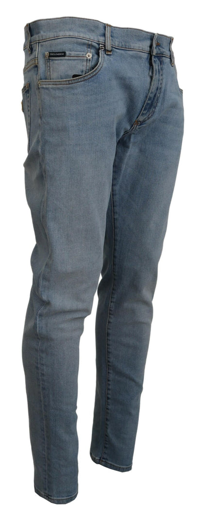  - Elegant Slim Fit Light Blue Denim Pants