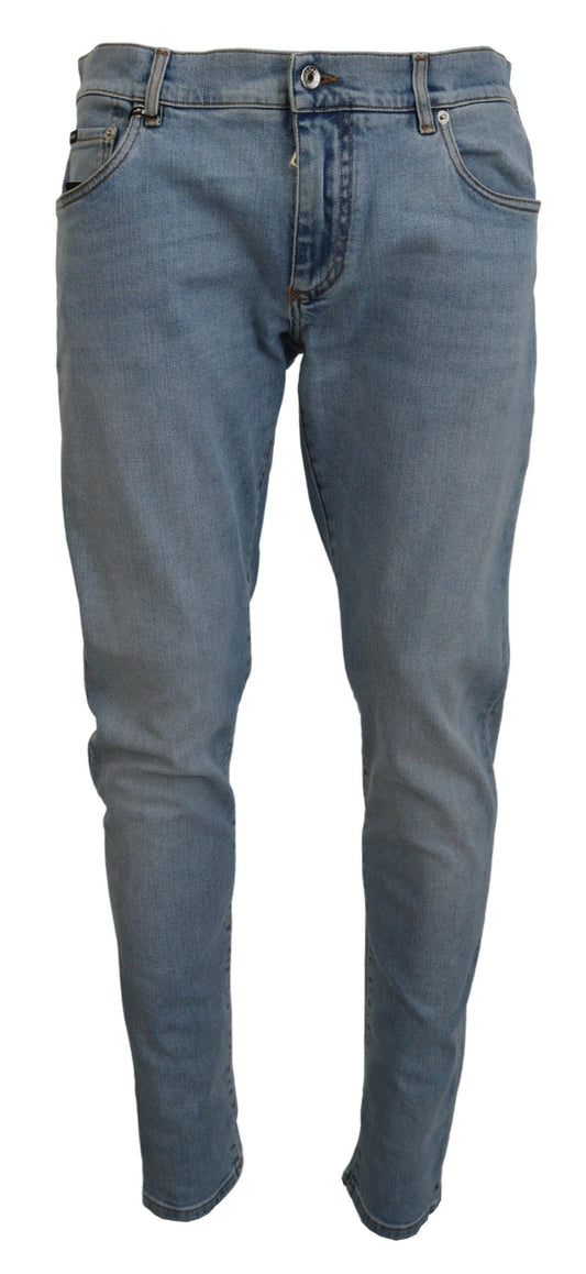  - Elegant Slim Fit Light Blue Denim Pants