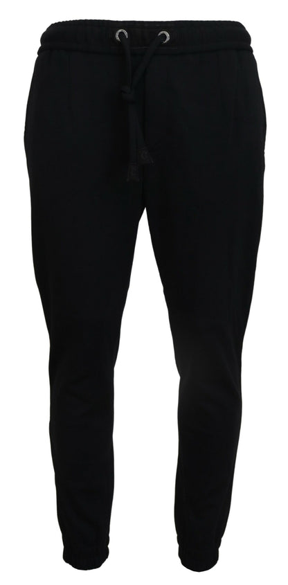  - Sleek Black Wool-Blend Sweatpants