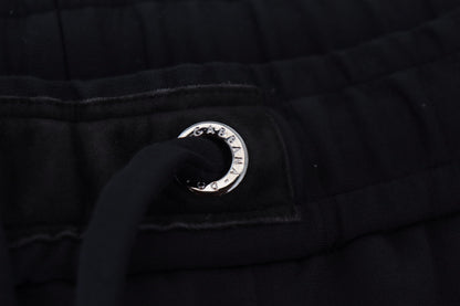  - Sleek Black Wool-Blend Sweatpants