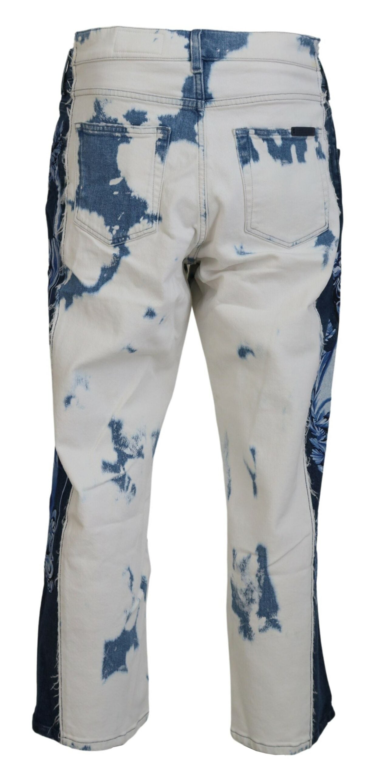  - Elegant Loose Fit Denim Pants with Unique Print