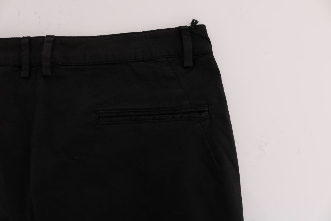  - Chic Black Slim Fit Cotton Stretch Pants