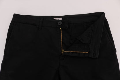  - Elegant Slim Fit Black Cotton Trousers