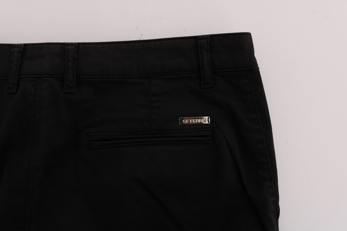  - Elegant Slim Fit Black Cotton Trousers