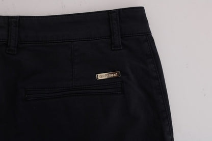  - Chic Slim-Fit Blue Cotton Stretch Pants