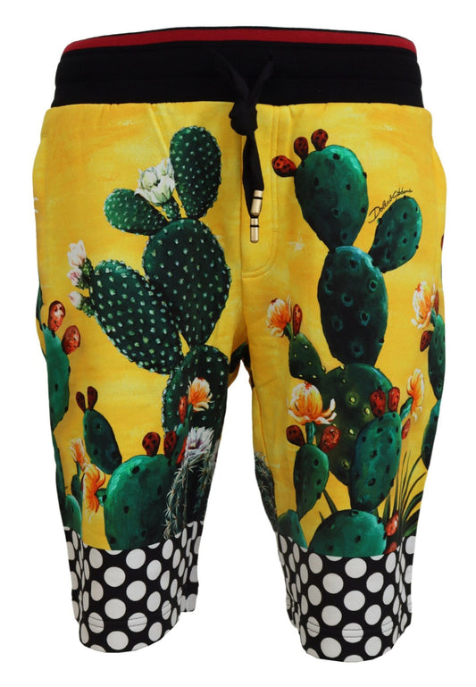  - Multicolor Cactus Print Sweat Shorts