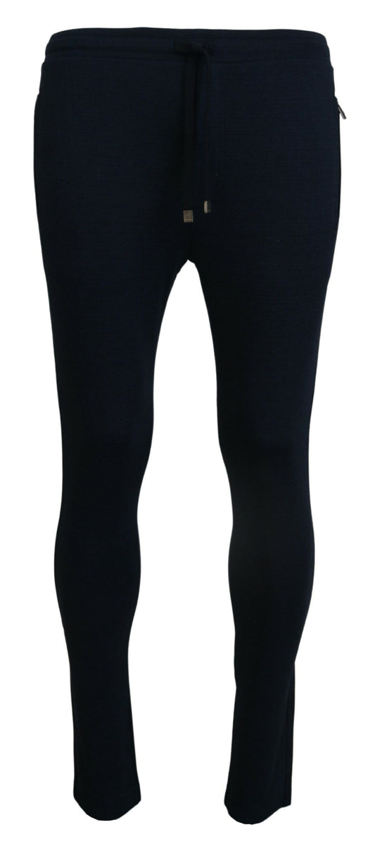  - Elegant Blue Casual Track Sweatpants