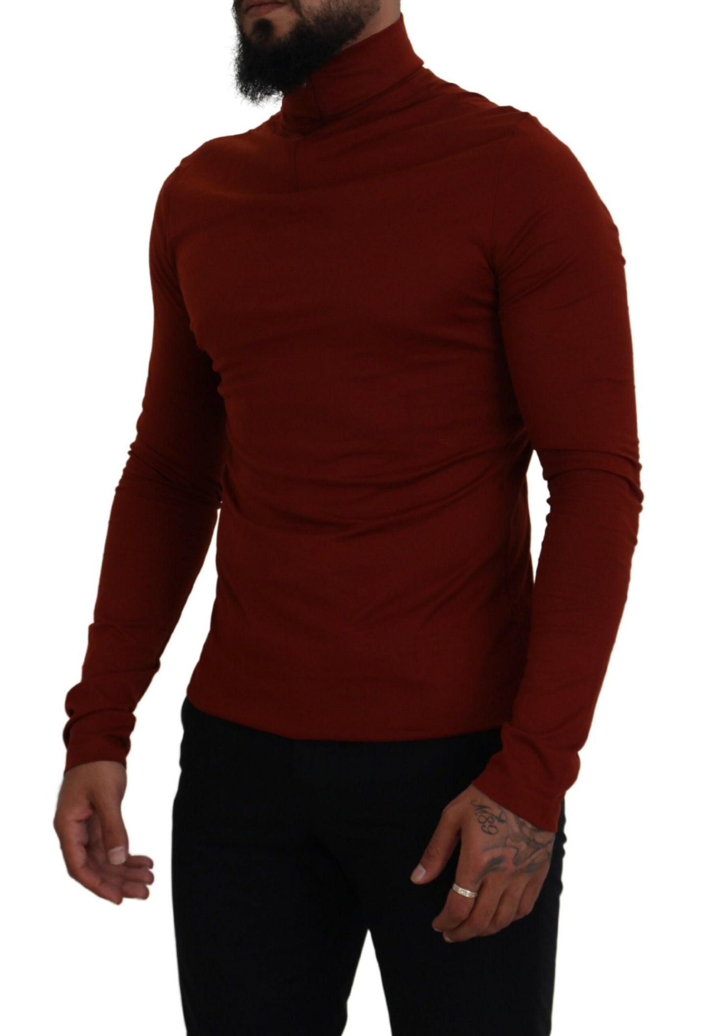  - Elegant Maroon Collar Zip Sweater