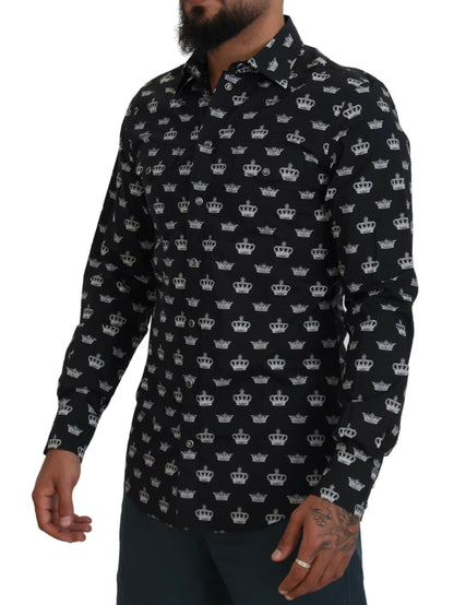  - Elegant Slim Fit Crown Print Formal Shirt