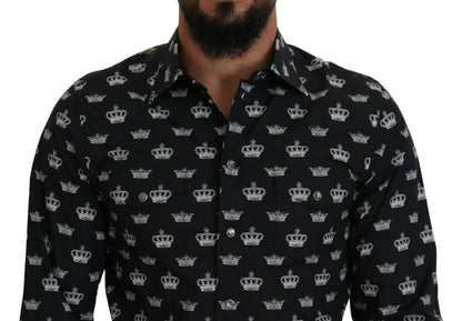  - Elegant Slim Fit Crown Print Formal Shirt