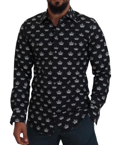  - Elegant Slim Fit Crown Print Formal Shirt