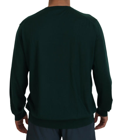  - Elegant Green V-Neck Cashmere Sweater