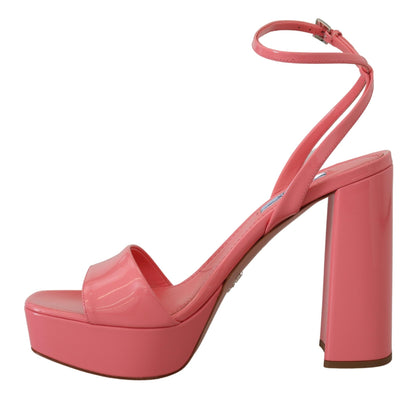  - Chic Pink Patent Leather Platform Sandals