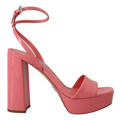 Chic Pink Patent Leather Platform Sandals - The Luxe Alliance