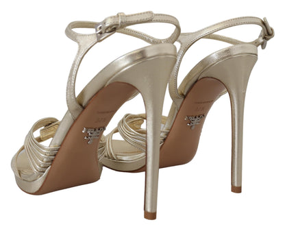  - Elegant Gold Stiletto Heel Sandals