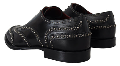  - Elegant Studded Black Derby Shoes