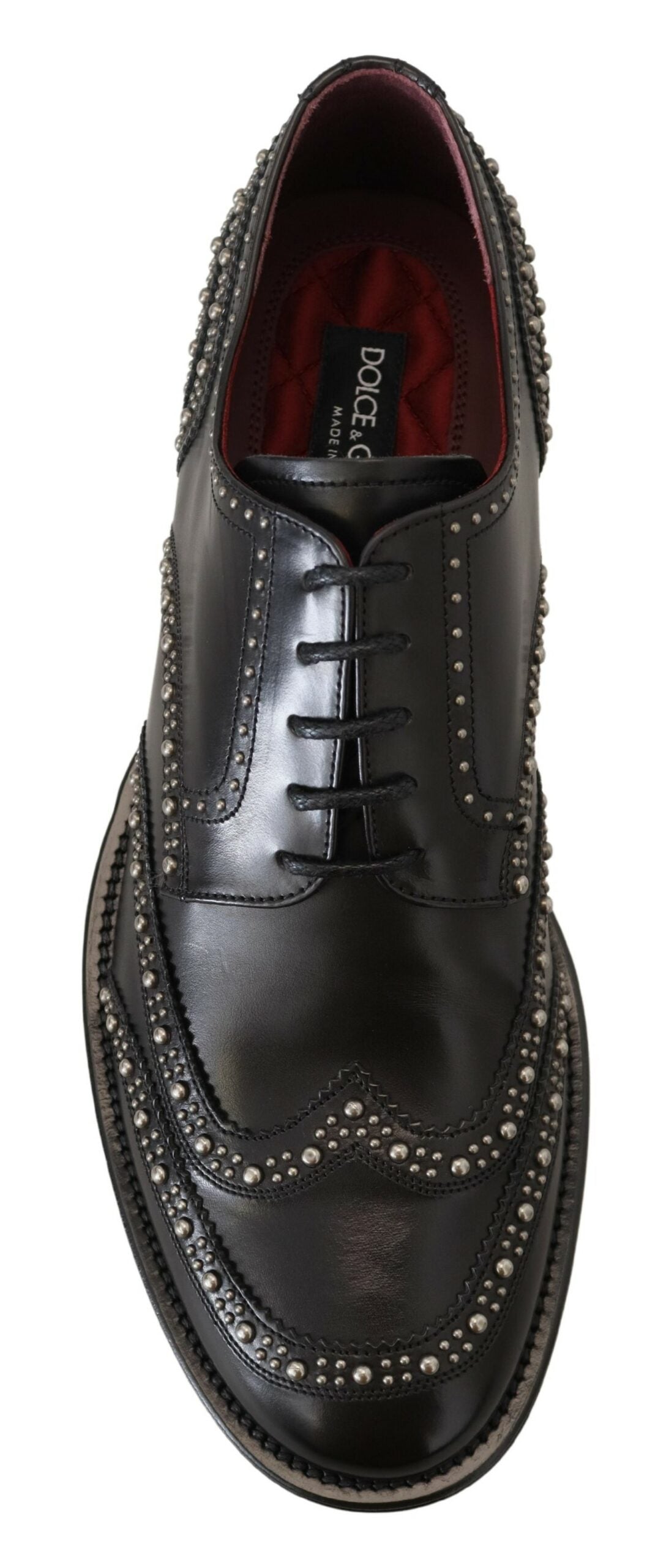  - Elegant Studded Black Derby Shoes