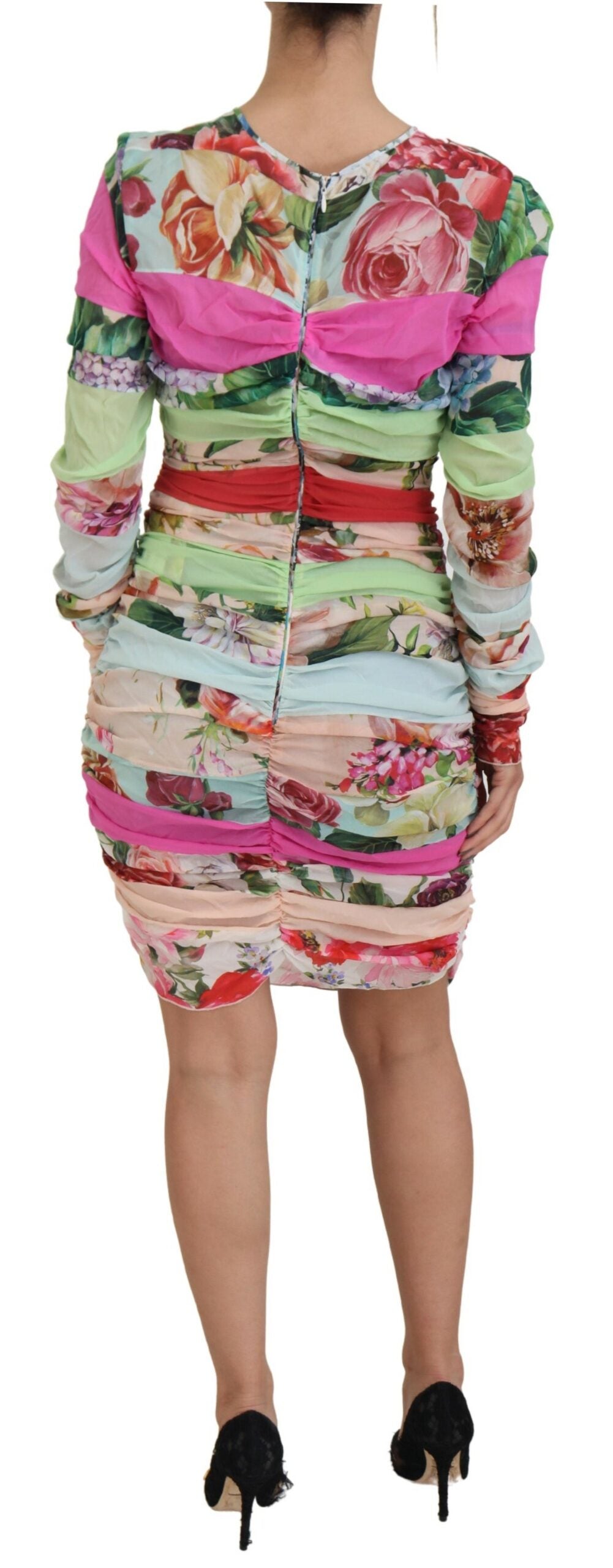  - Floral Sheath Bodycon Silk Dress