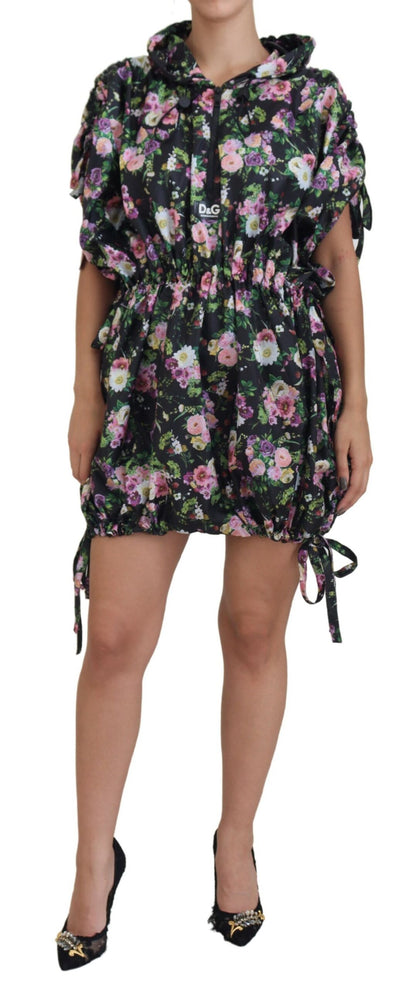  - Elegant Floral Mini Dress with Logo Detail