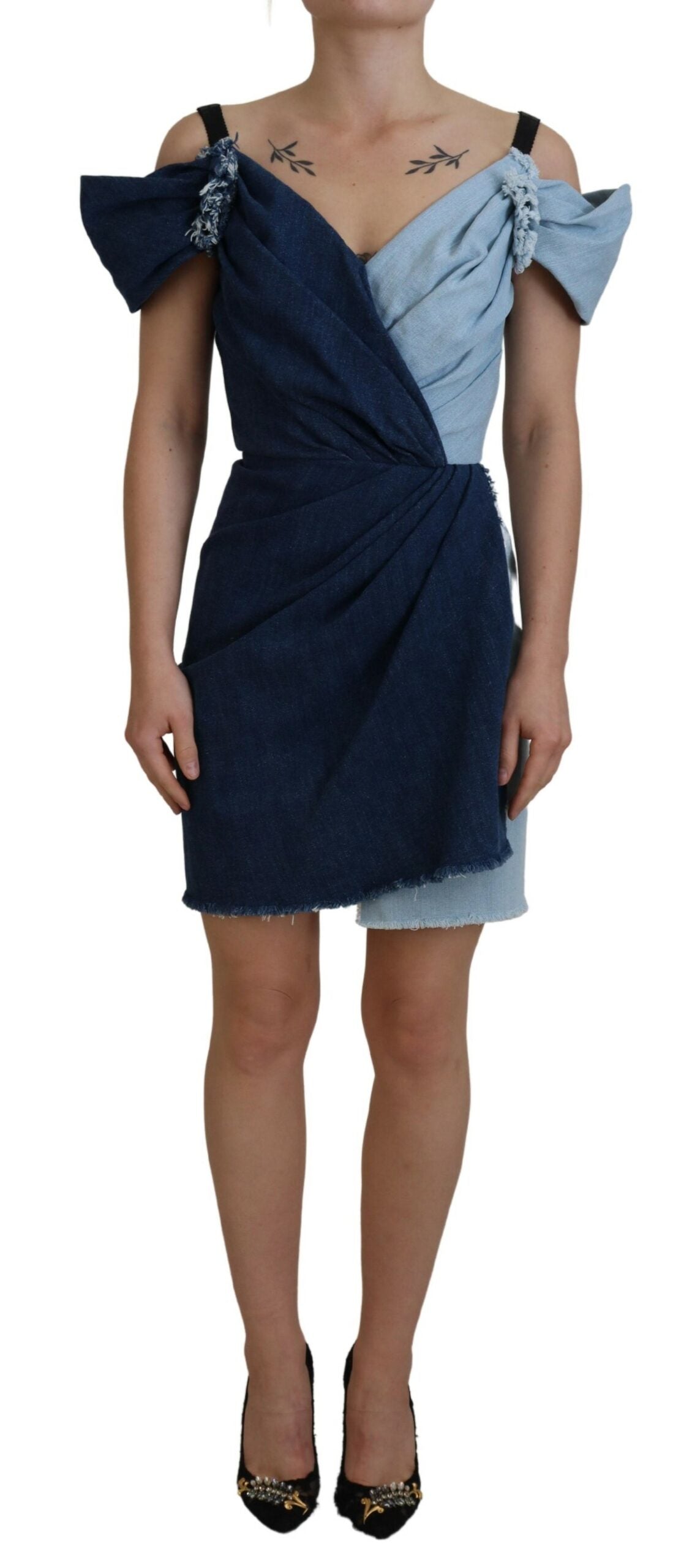  - Chic Two Tone Denim Sheath Dress