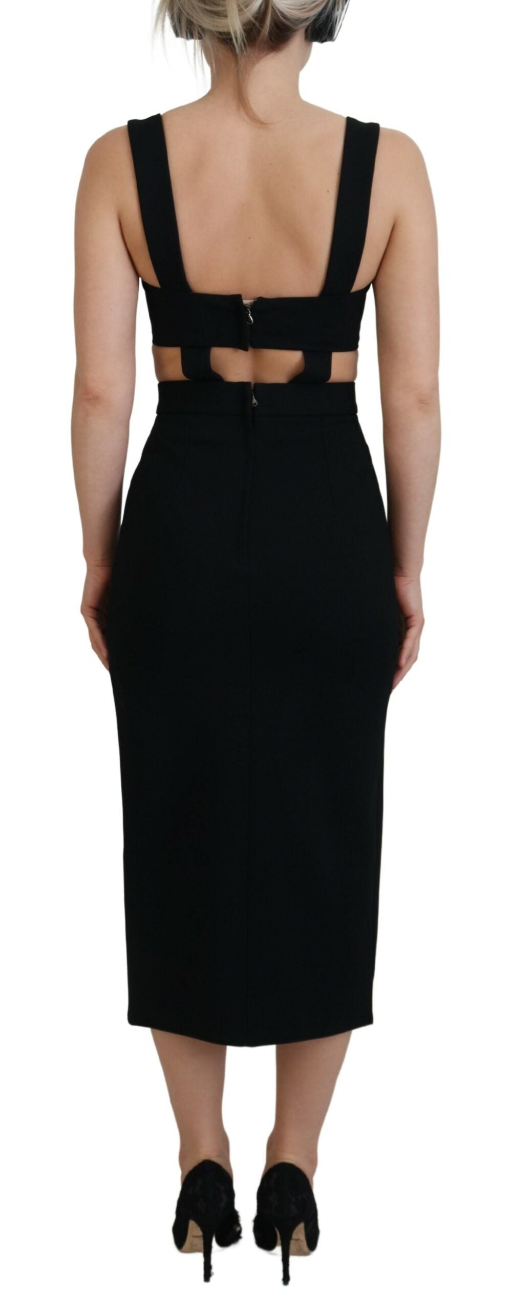  - Elegant Black Midi Sheath Dress