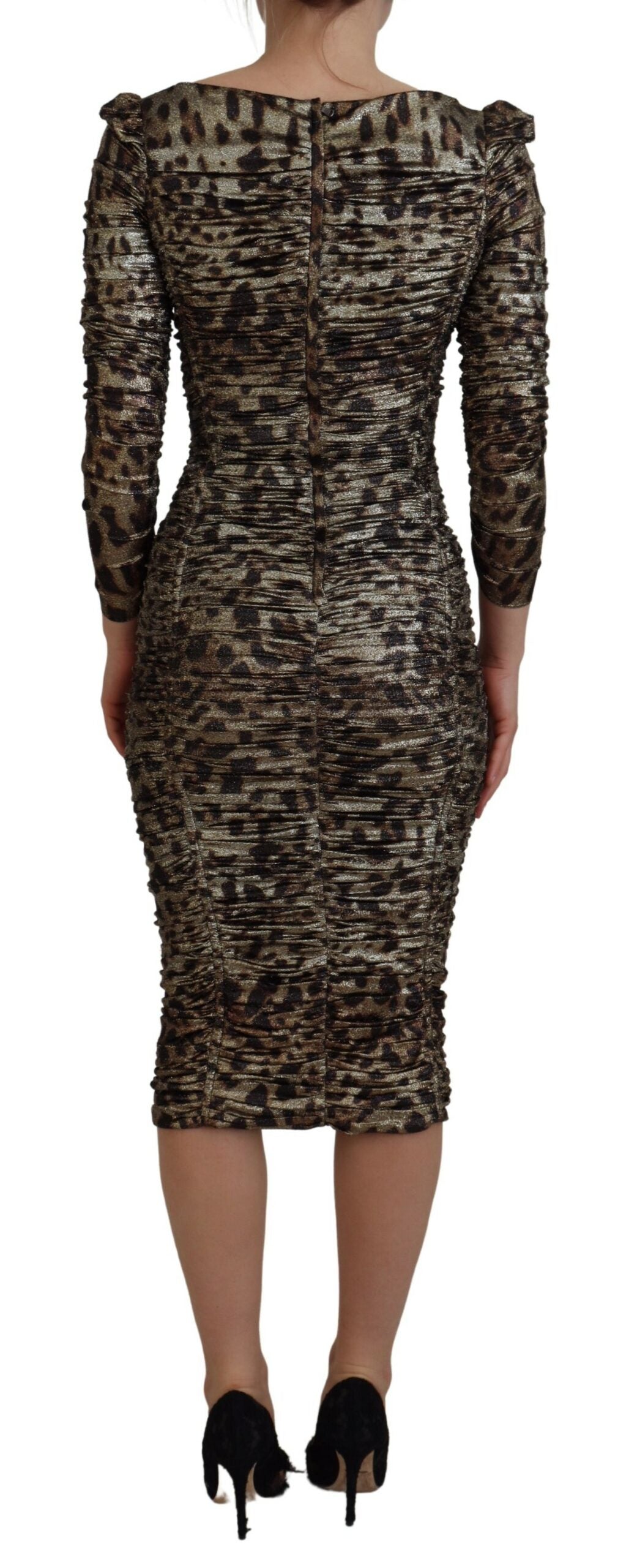  - Elegant Leopard Print Midi Bodycon Dress