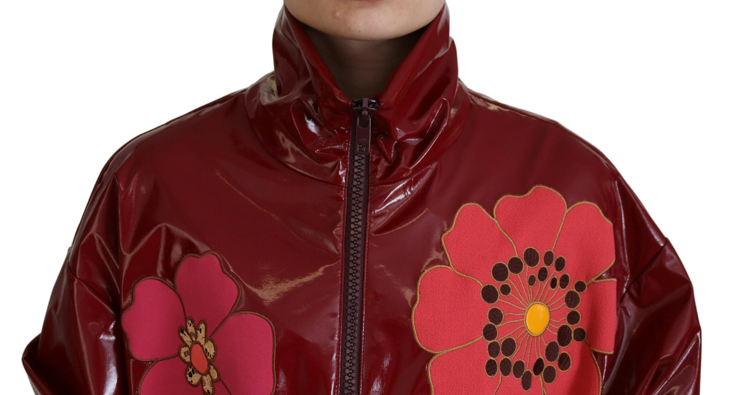  - Maroon Floral Luxe Jacket