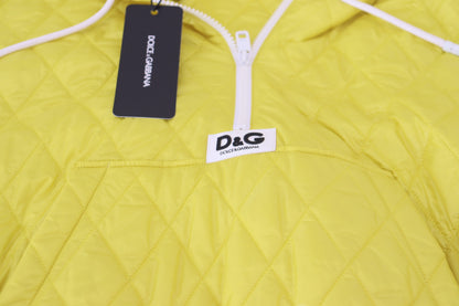  - Elegant Yellow Hooded Jacket