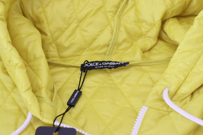  - Elegant Yellow Hooded Jacket