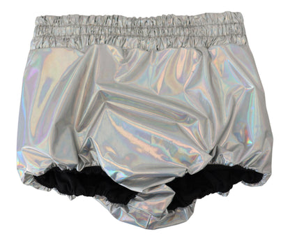  - Elevated Elegance Silver High Waist Shorts