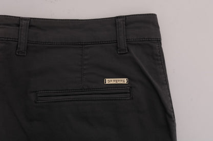  - Elegant Slim-Fit Gray Cotton Trousers