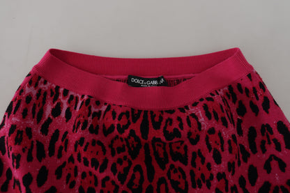  - Chic High Waist Pink Leopard Mini Skirt